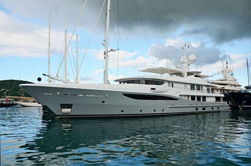 a white yacht in the water aboard LIND Yacht for Charter