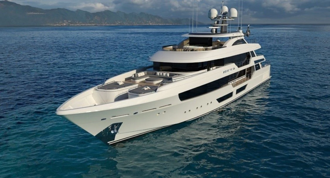 a white yacht in the water aboard WESTPORT 5201 Yacht for Sale