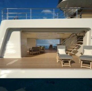 a room with a pool aboard WESTPORT 5201 Yacht for Sale