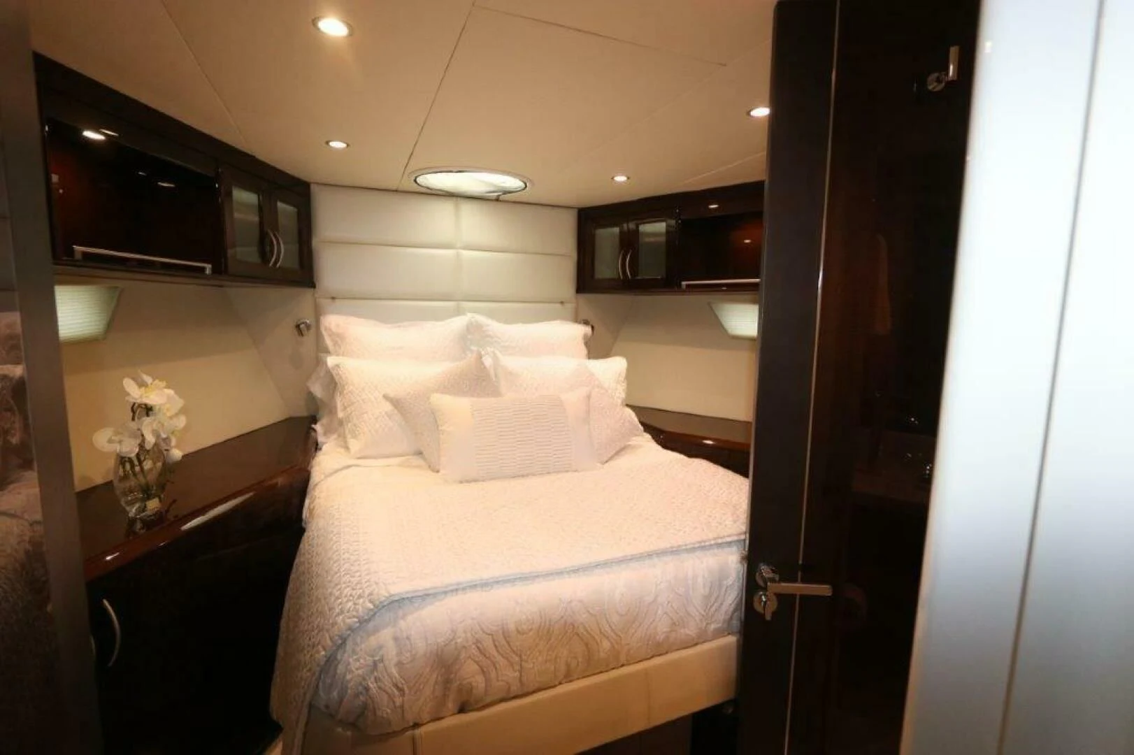 a bed in a room aboard BG Yacht for Sale