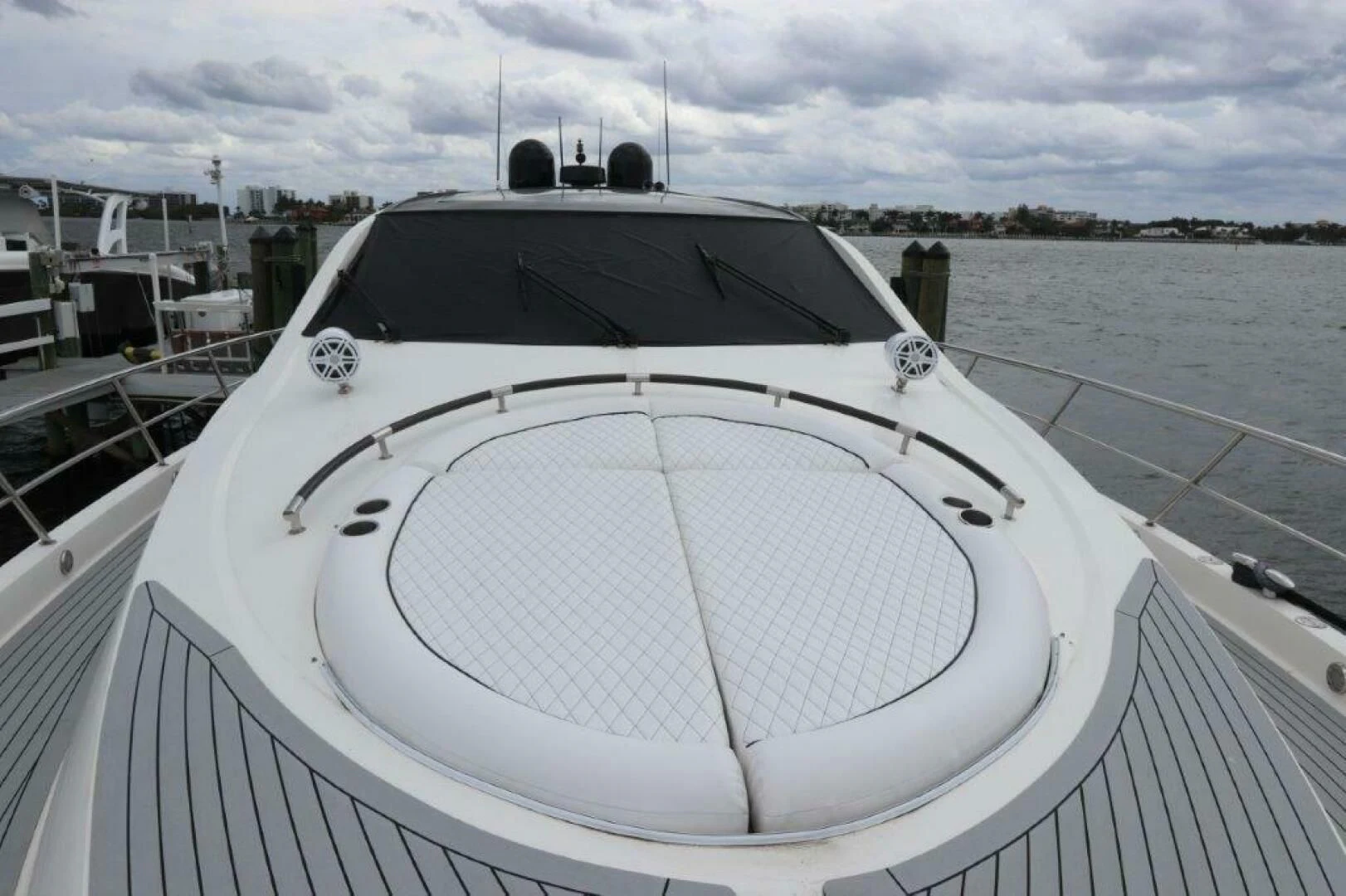 a large white boat aboard BG Yacht for Sale