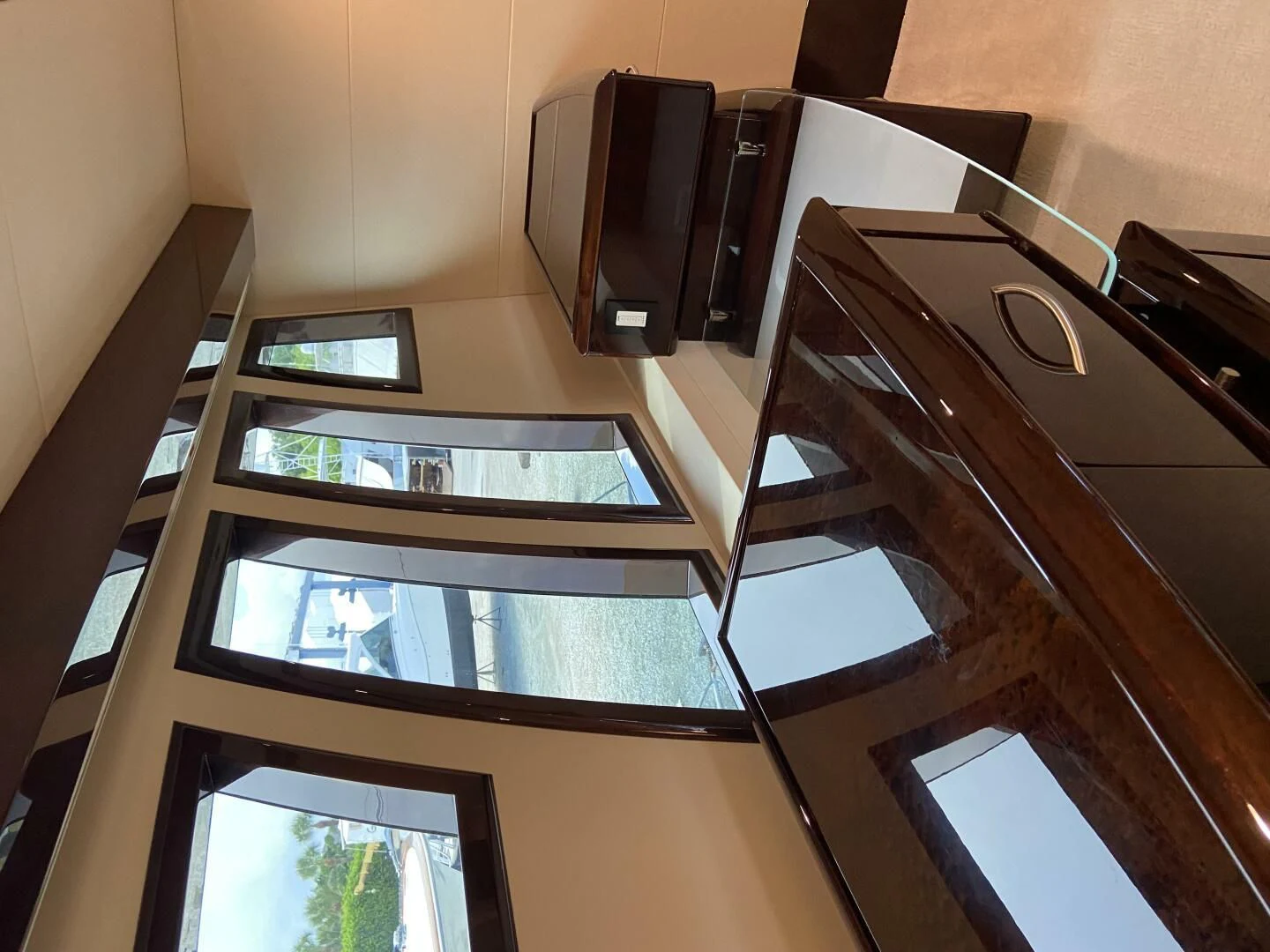 a black rectangular object with a silver object on it aboard BG Yacht for Sale