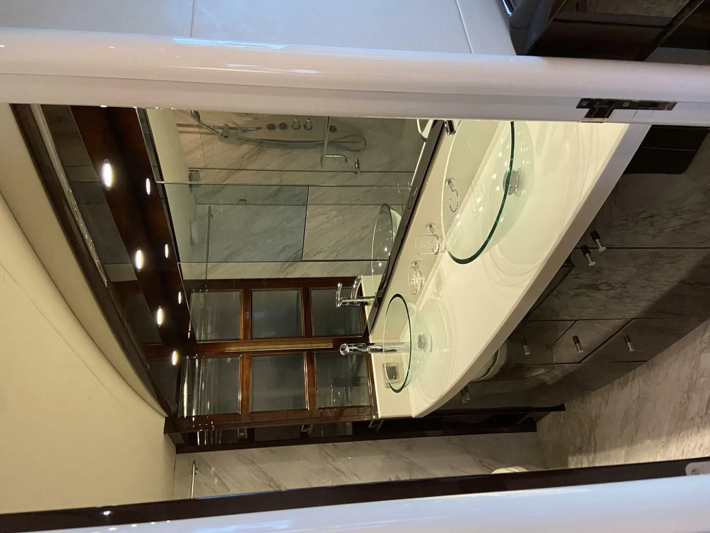 a large metal object with a glass door aboard BG Yacht for Sale
