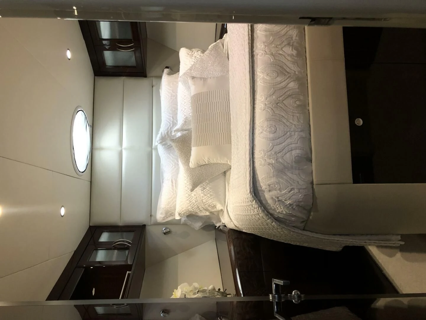 a bathroom with a towel on the wall aboard BG Yacht for Sale
