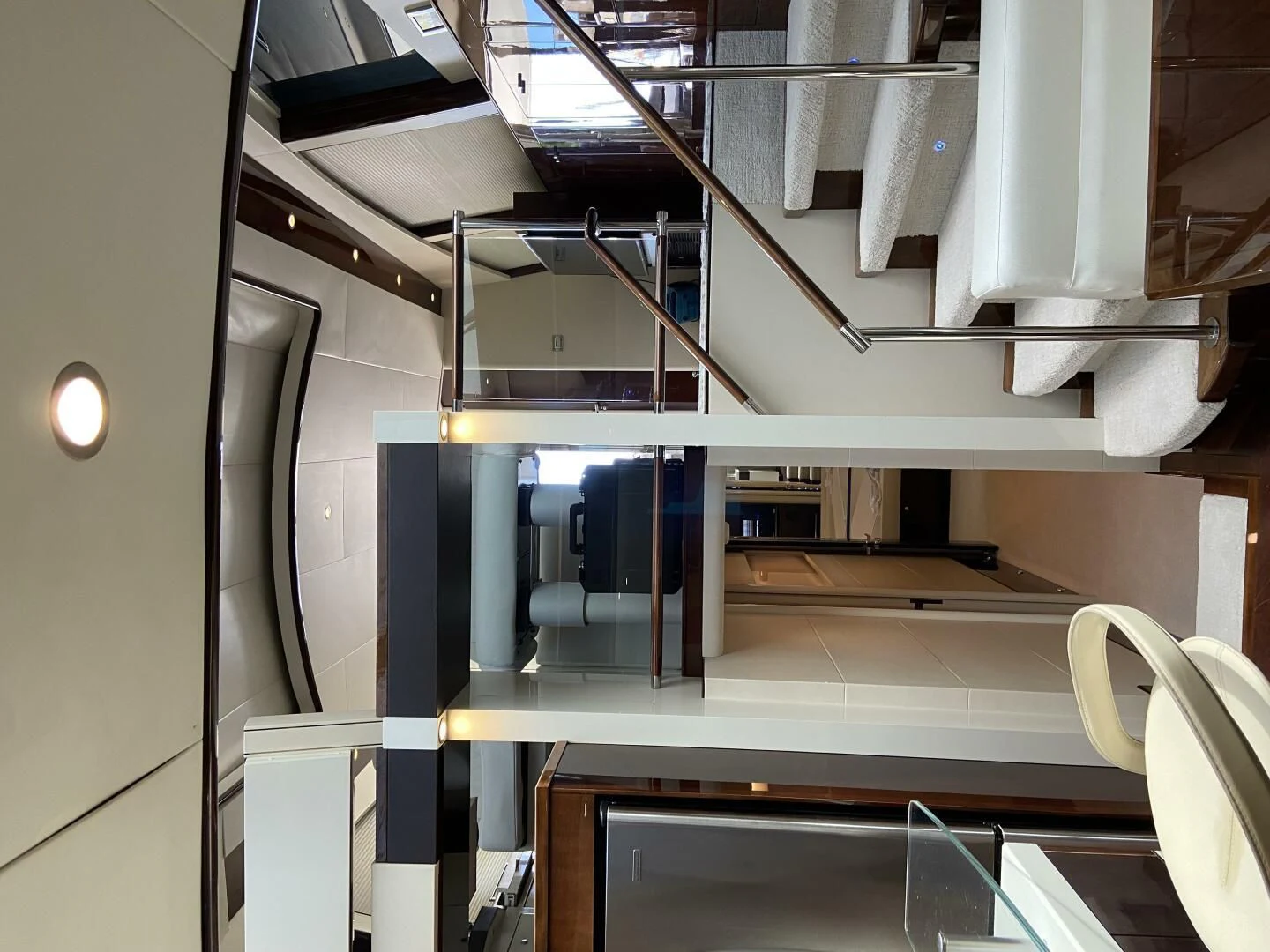 a room with a few shelves aboard BG Yacht for Sale