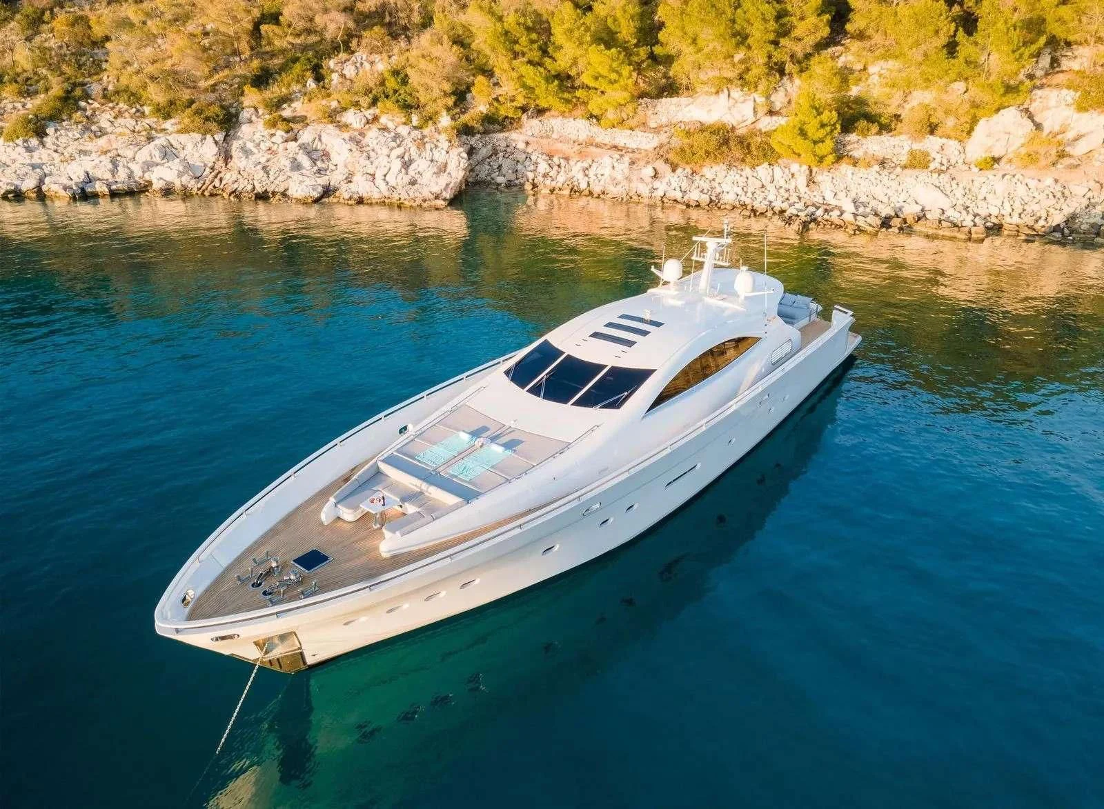 a boat in the water aboard MAC Yacht for Sale