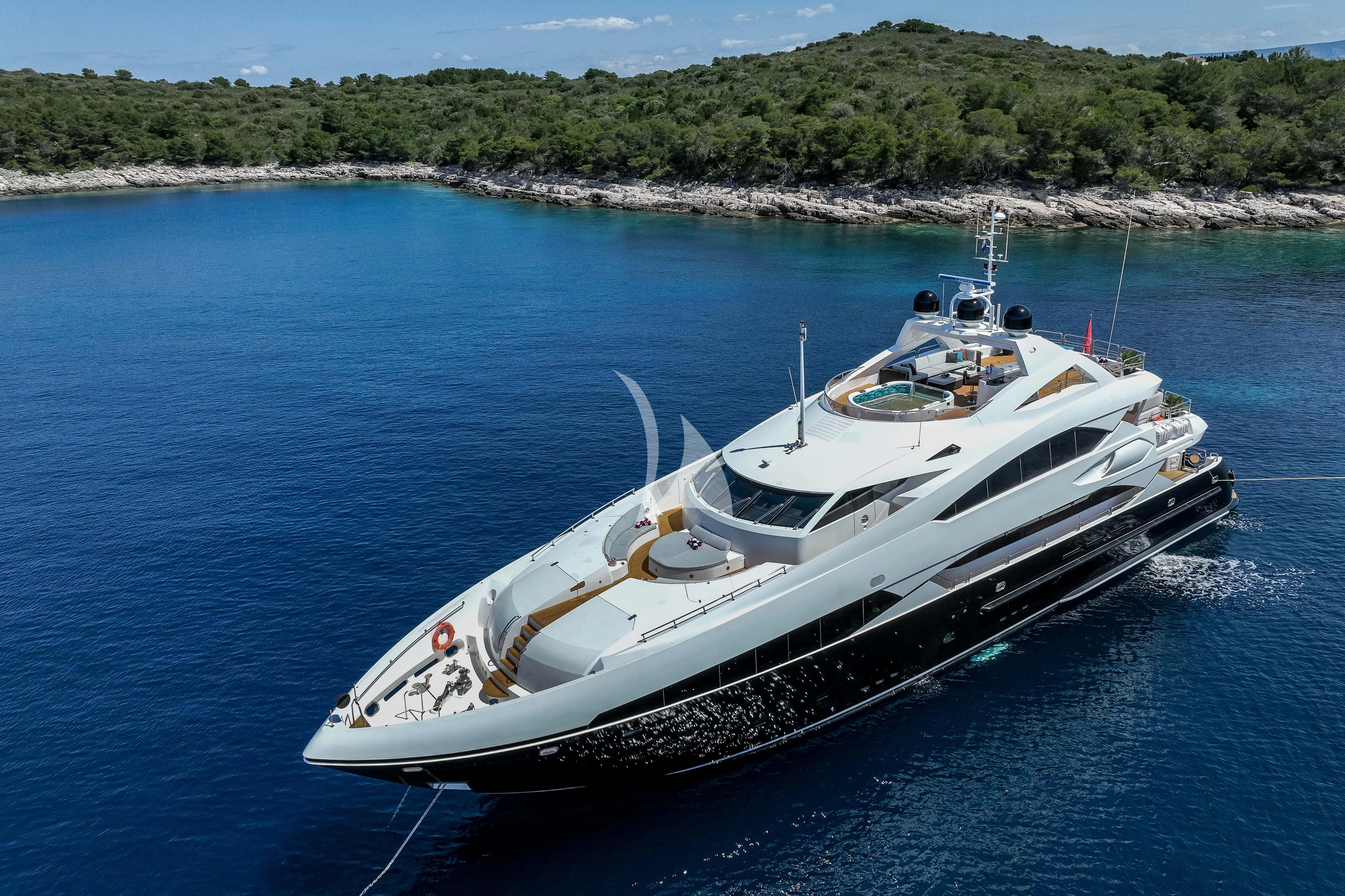a white boat in the water aboard KATARIINA I Yacht for Sale