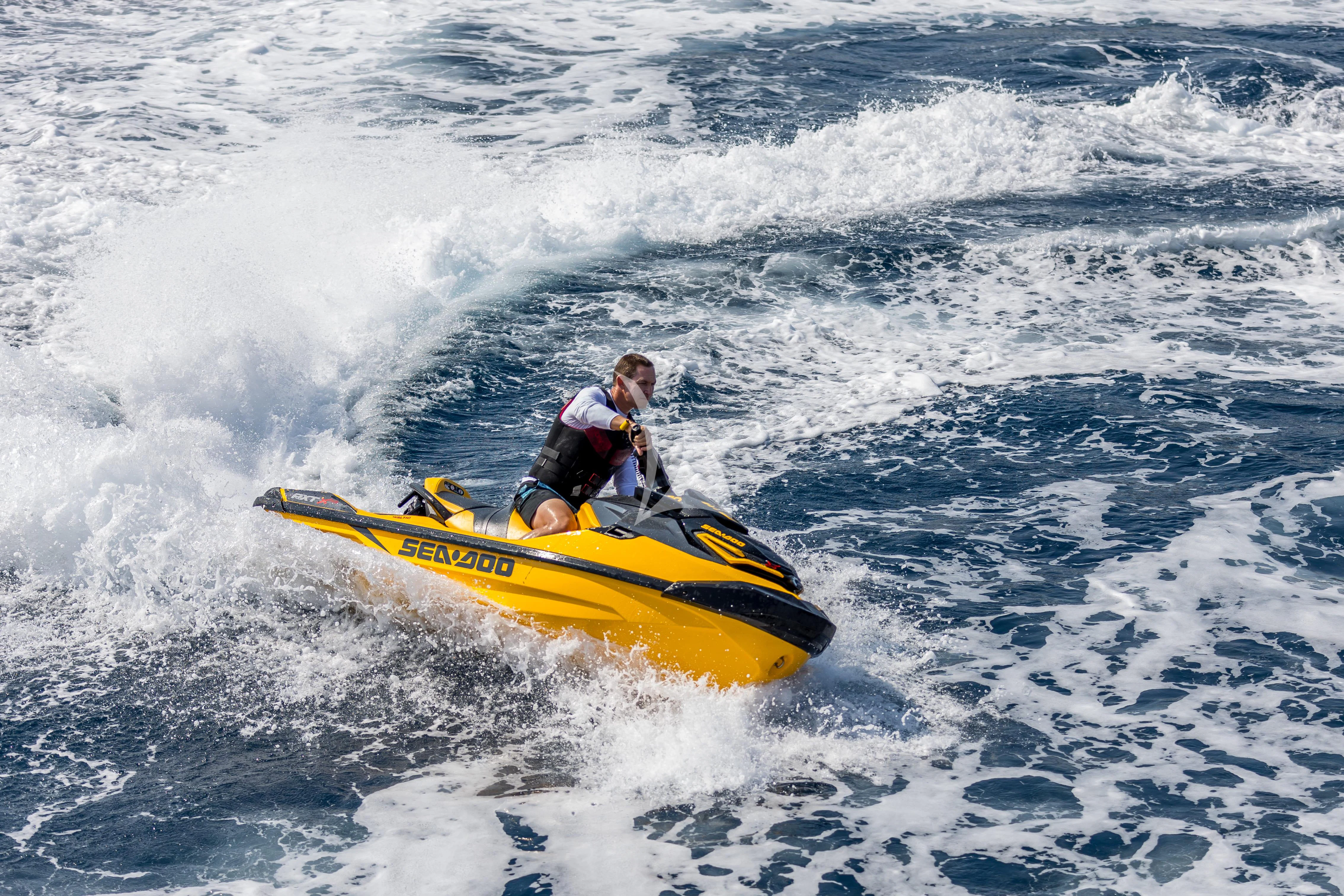 a person in a kayak in the water aboard KATARIINA I Yacht for Sale