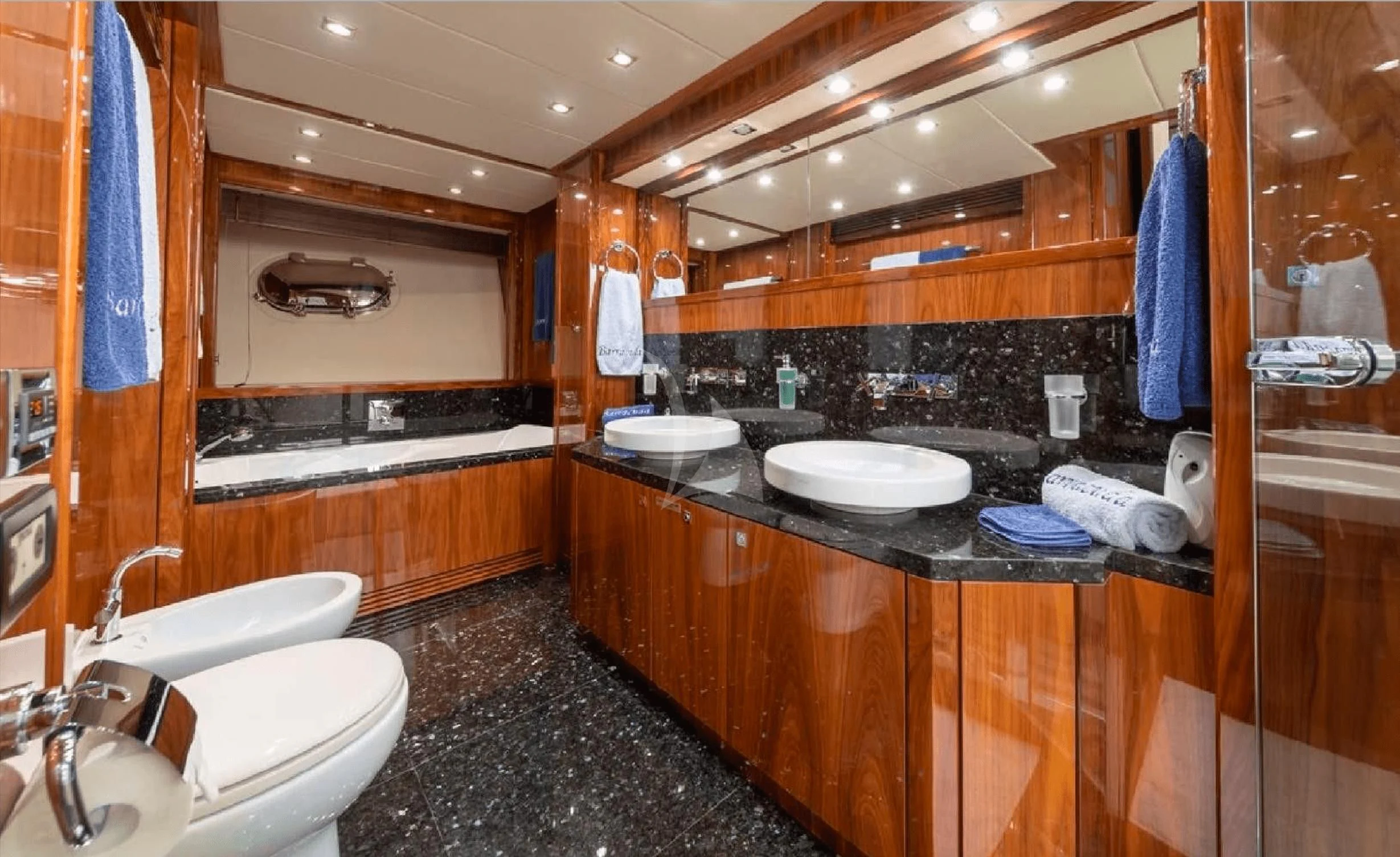 a bathroom with a sink and a toilet aboard KATARIINA I Yacht for Sale
