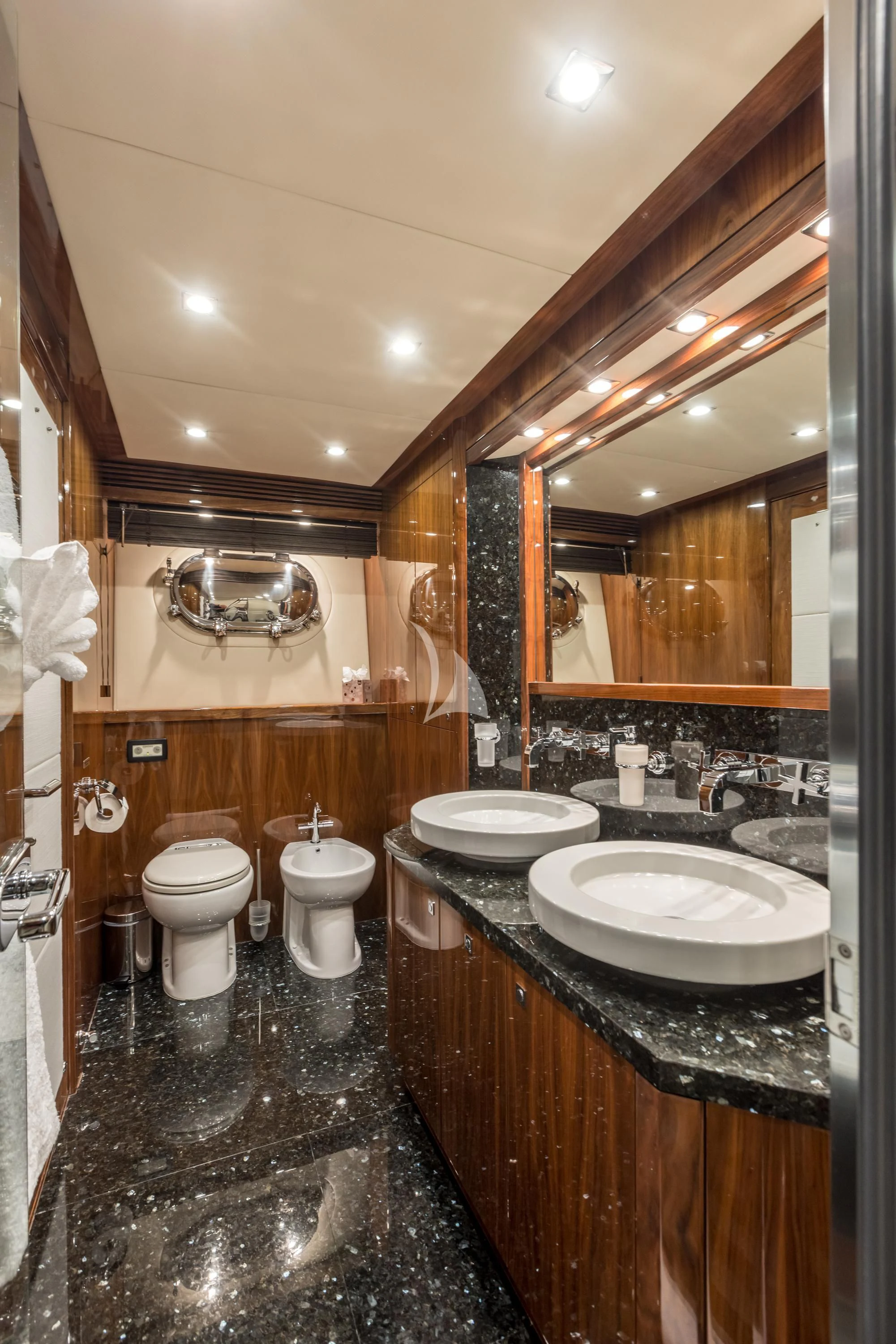 a bathroom with a sink and a toilet aboard KATARIINA I Yacht for Sale
