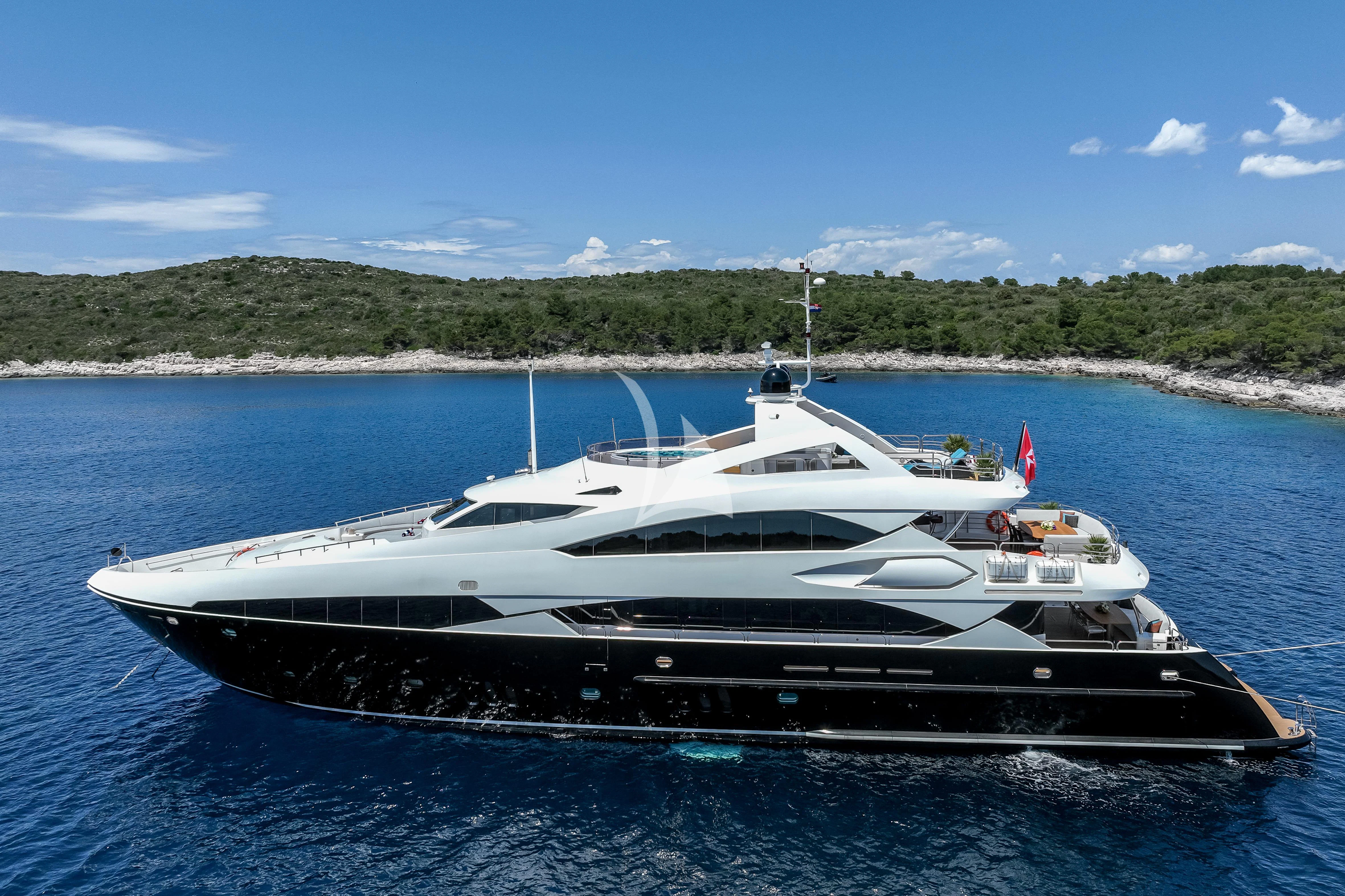 a large white yacht in the water aboard KATARIINA I Yacht for Sale