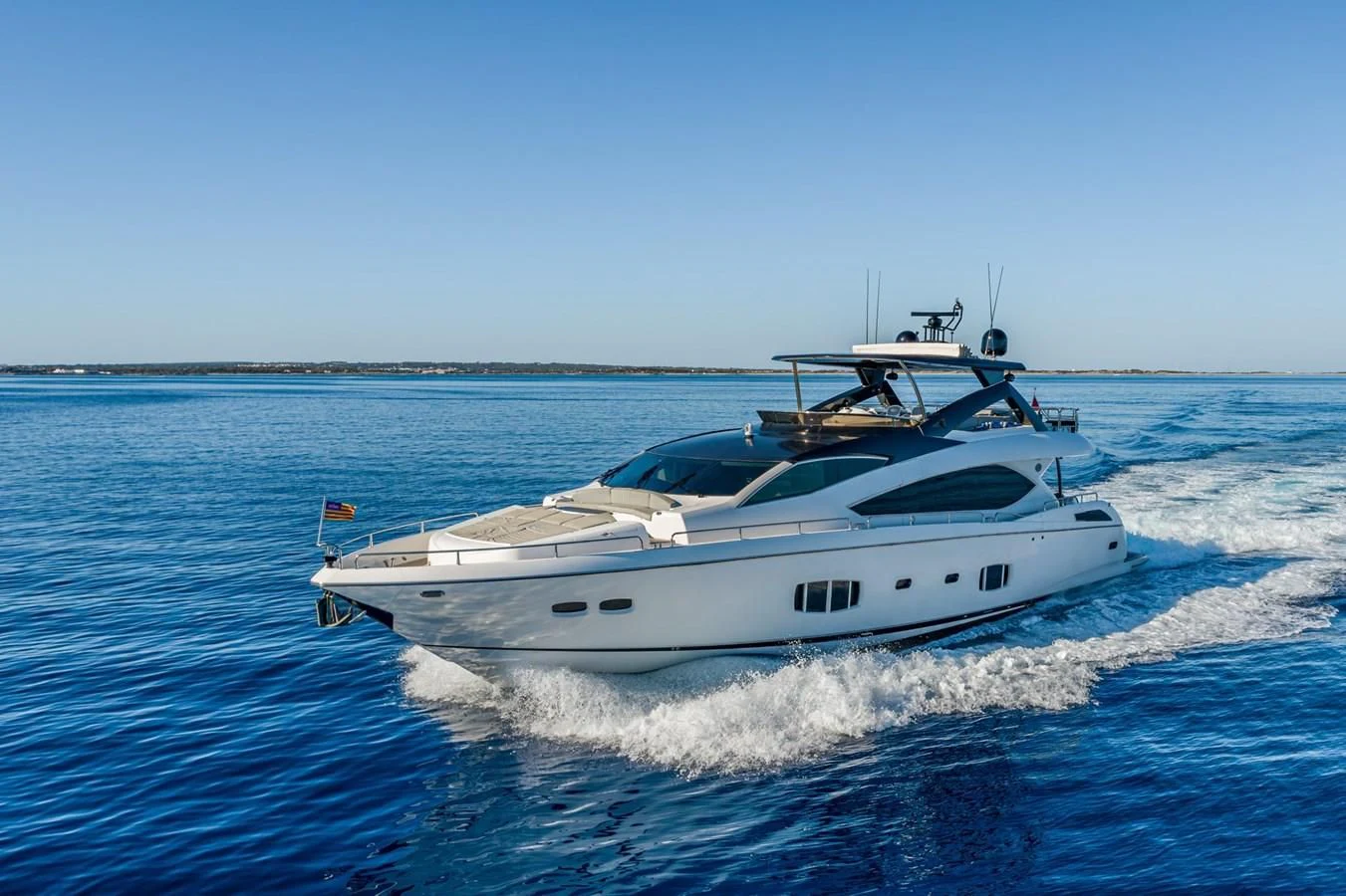 a white yacht on the water aboard MOZZ II Yacht for Sale