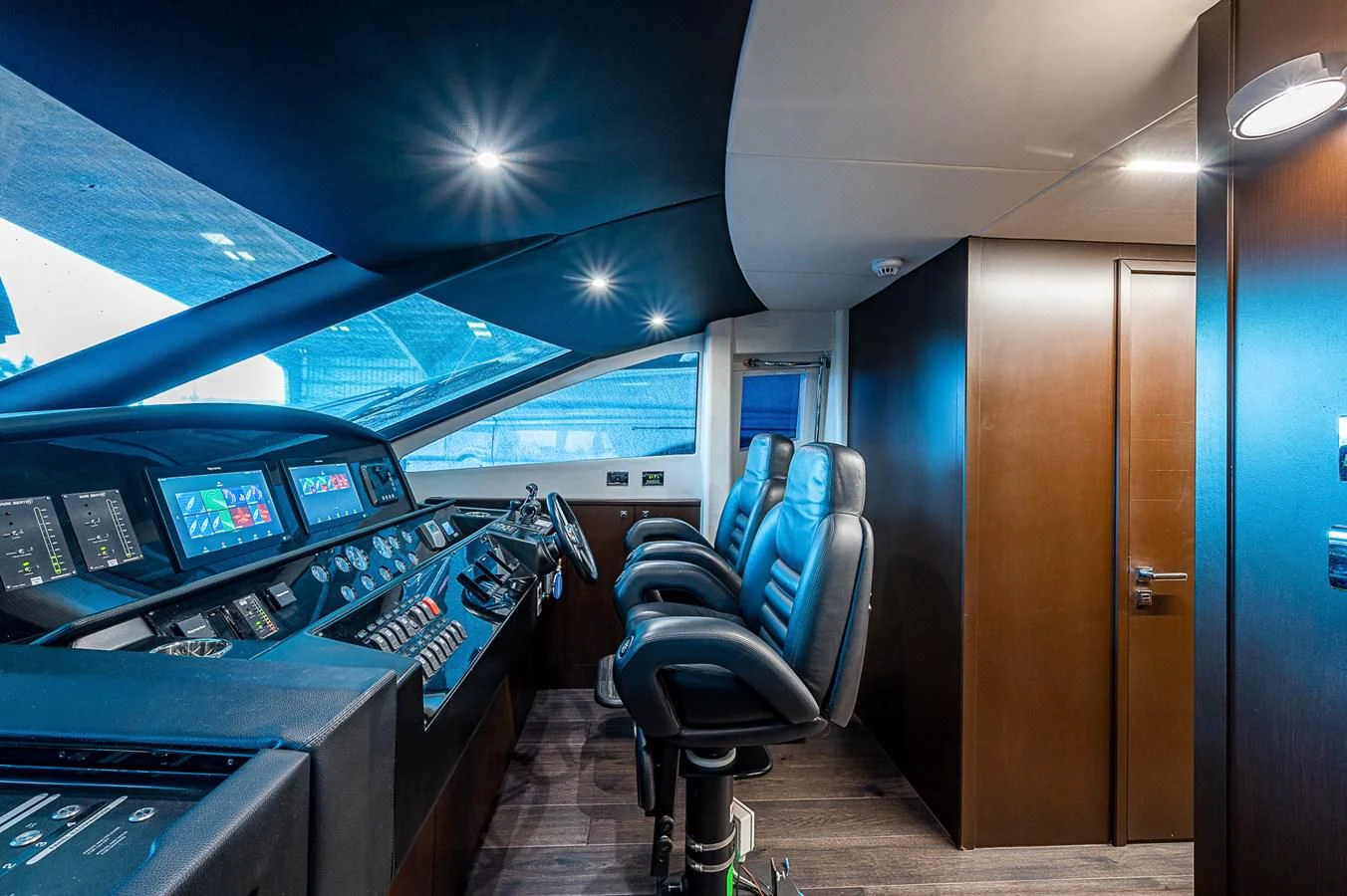 inside of an airplane aboard MOZZ II Yacht for Sale