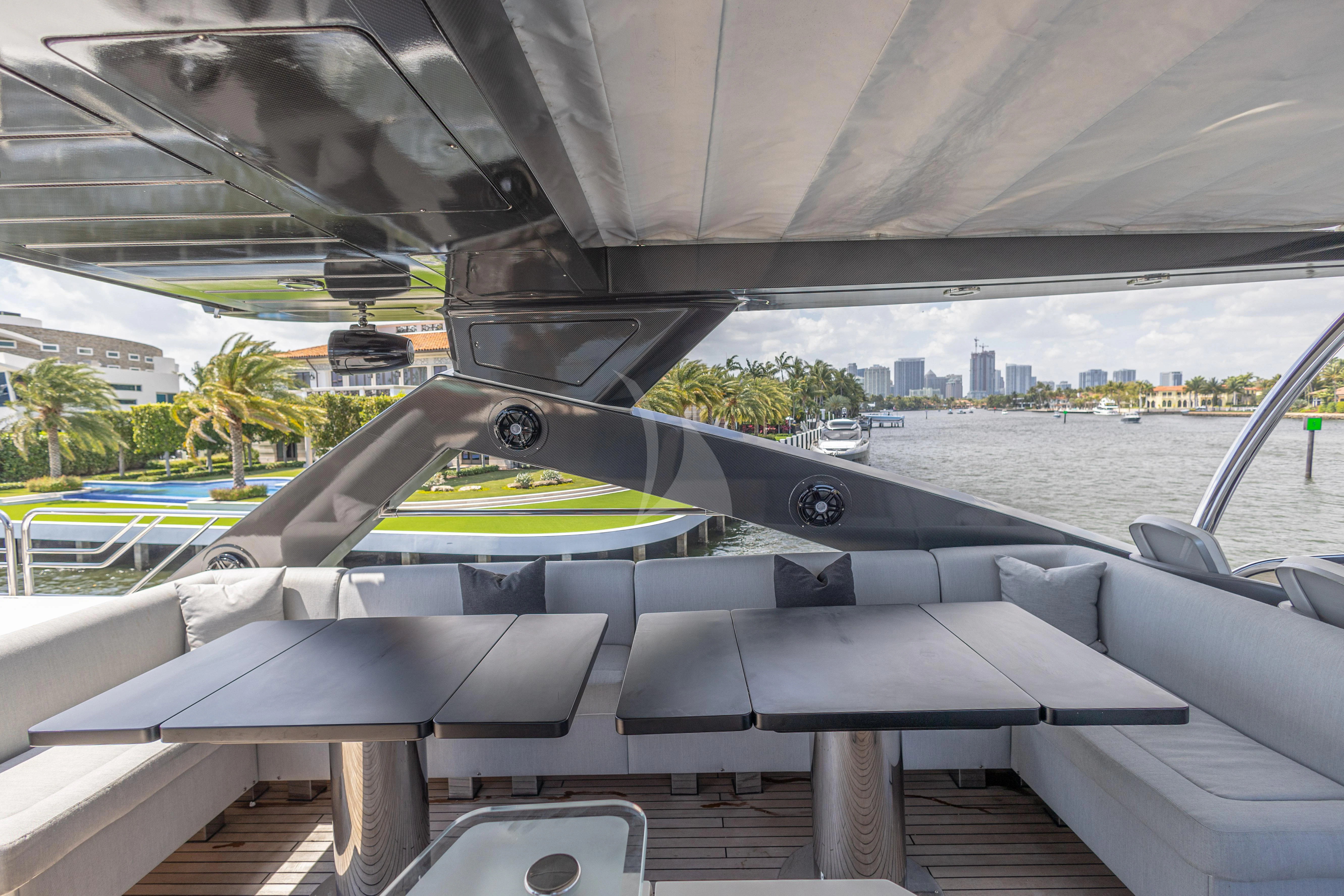 a plane on a deck aboard MOZZ II Yacht for Sale