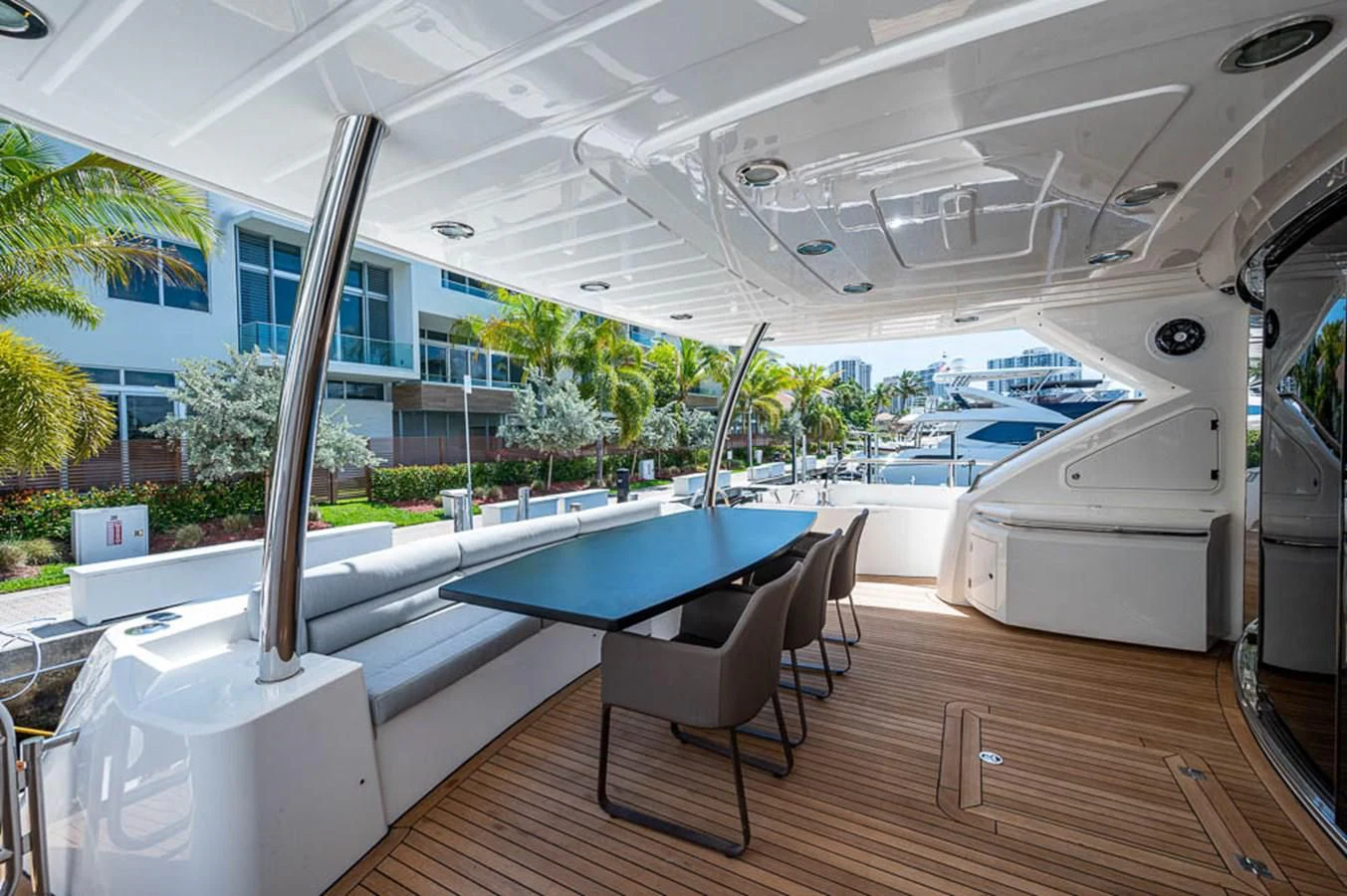 a pool table in a room aboard MOZZ II Yacht for Sale