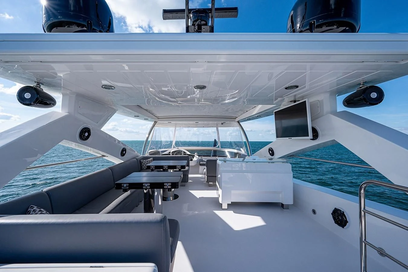 the inside of an airplane aboard MOZZ II Yacht for Sale