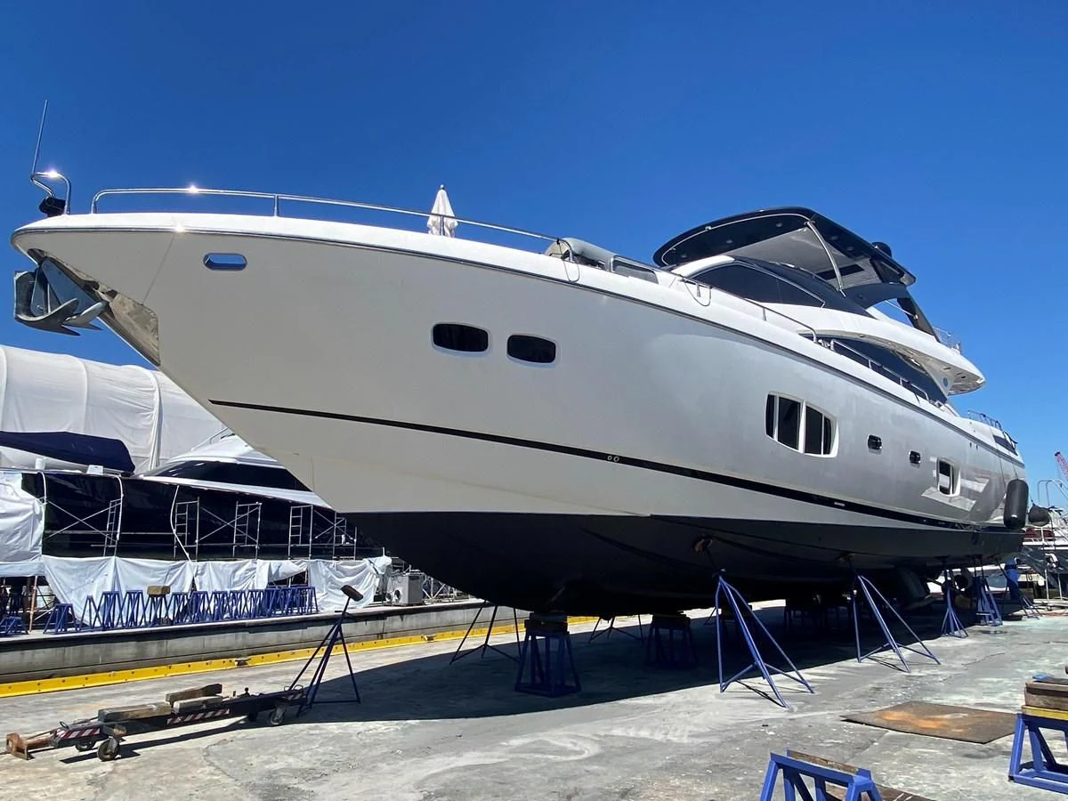 a large white yacht aboard MOZZ II Yacht for Sale