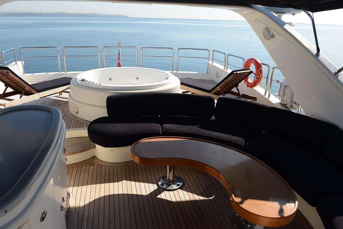 a boat on the water aboard OBSIDIAN Yacht for Sale