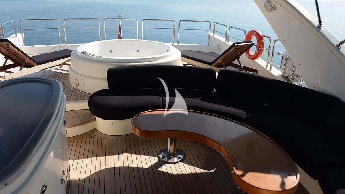a boat on the water aboard OBSIDIAN Yacht for Sale