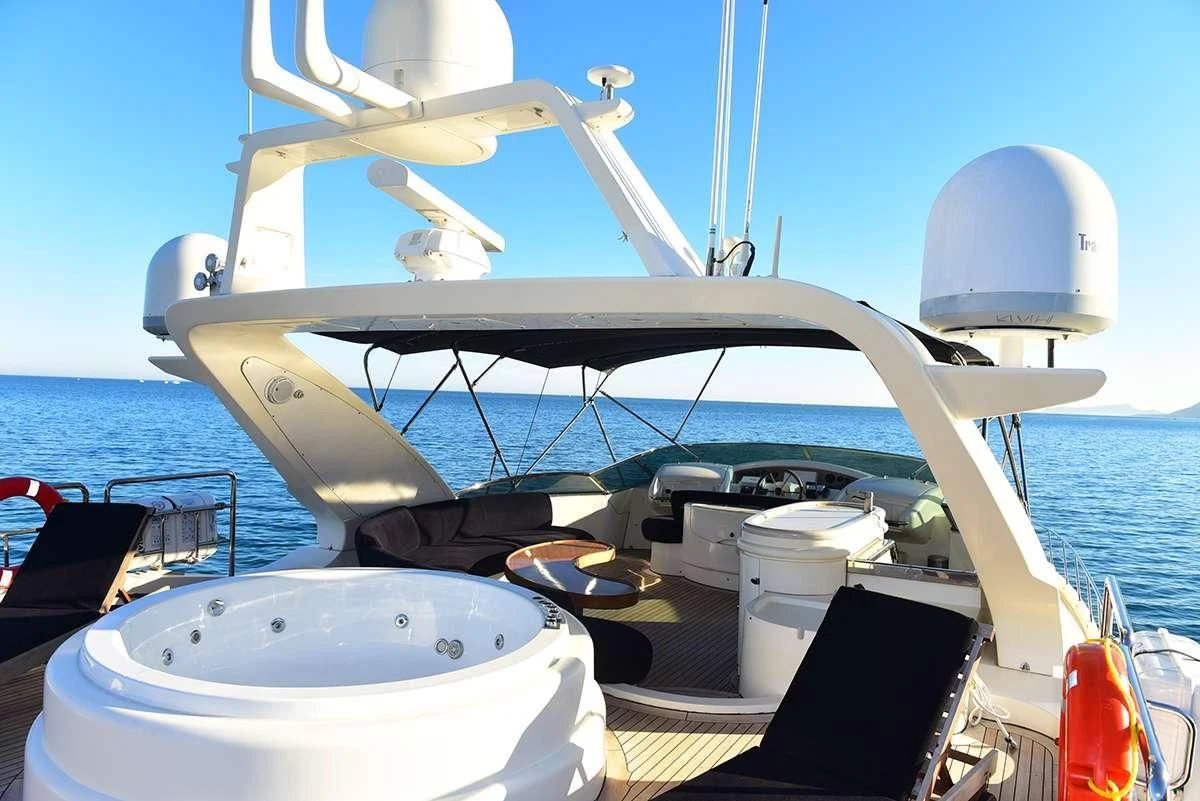 a boat on the water aboard OBSIDIAN Yacht for Sale