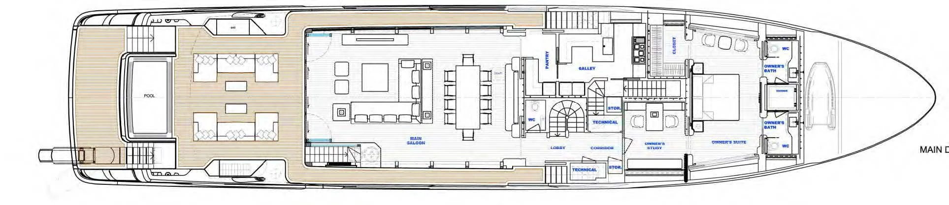 diagram, engineering drawing aboard ASTERA Yacht for Sale