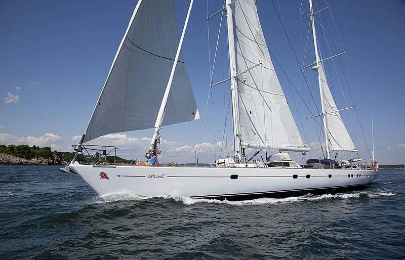 a sailboat on the water aboard APACHE Yacht for Sale