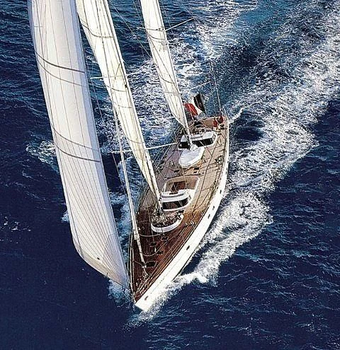 a boat sailing on the sea aboard APACHE Yacht for Sale