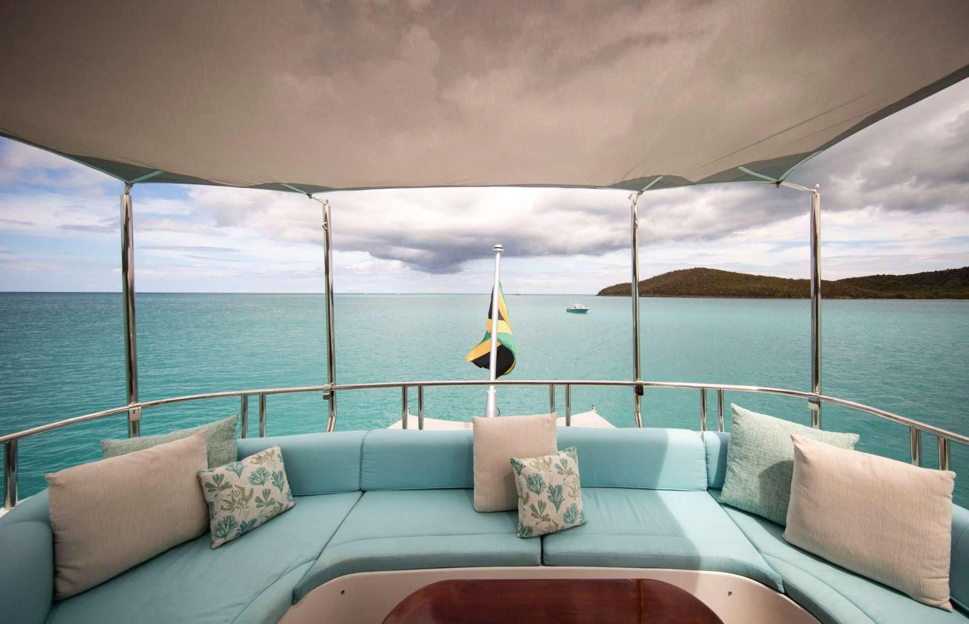a boat on the water aboard JUST ENOUGH Yacht for Charter