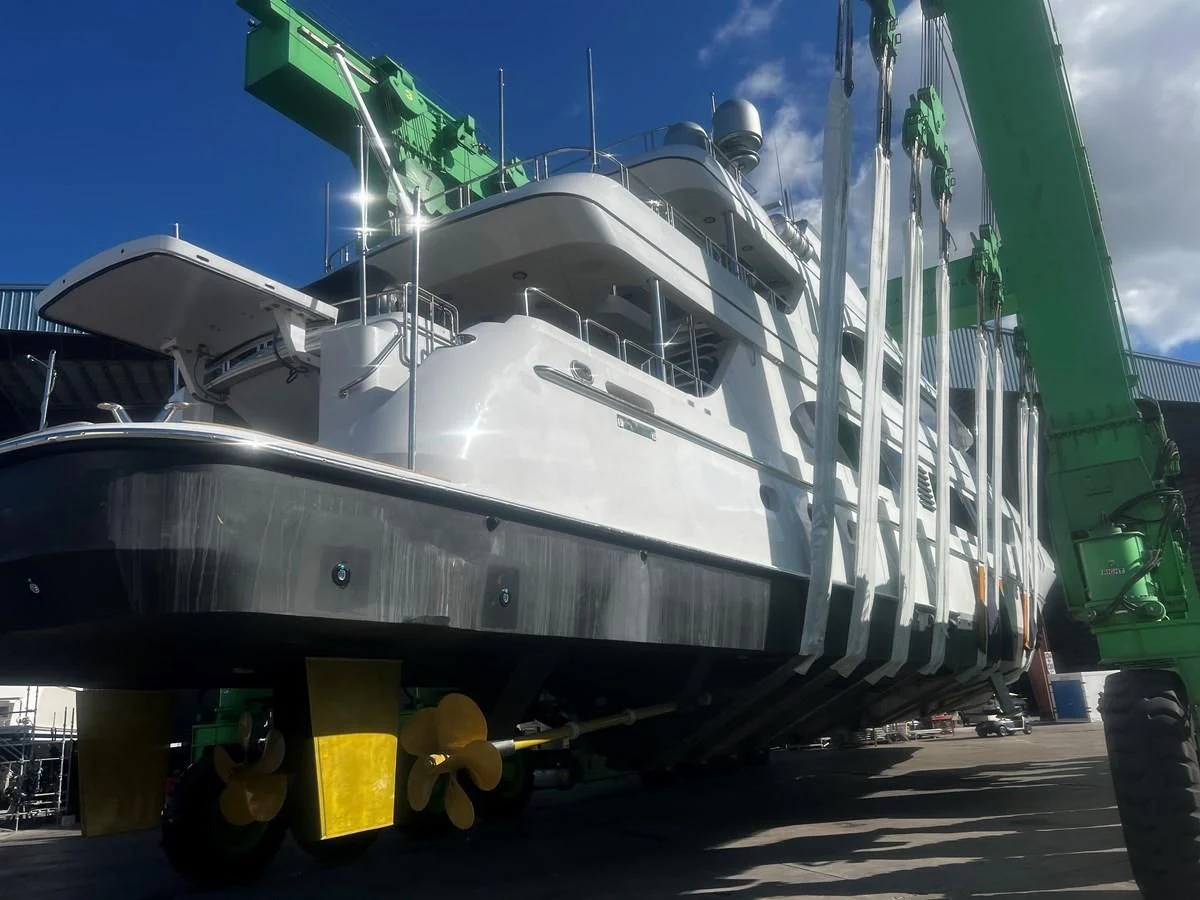 a large white ship aboard JUST ENOUGH Yacht for Charter