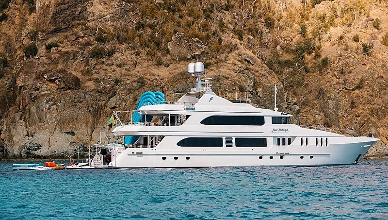 a boat on the water aboard JUST ENOUGH Yacht for Charter