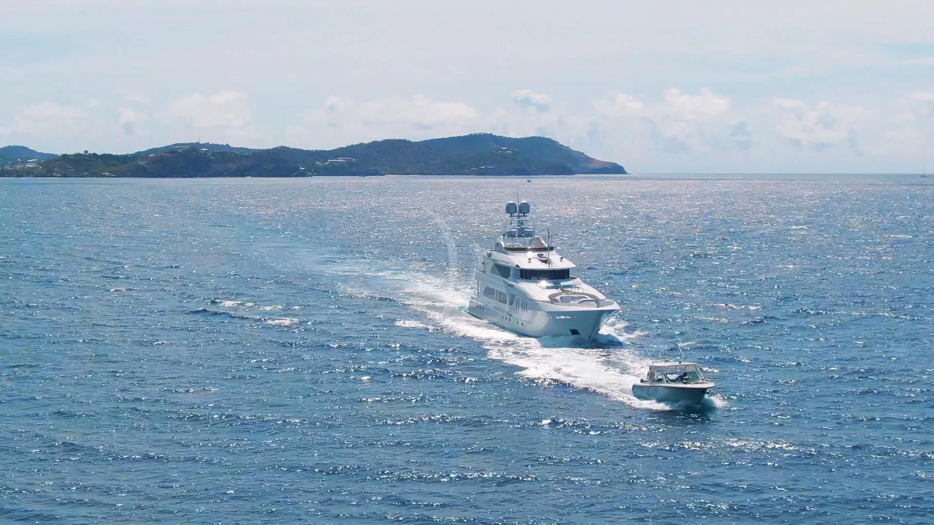 a boat on the water aboard JUST ENOUGH Yacht for Charter