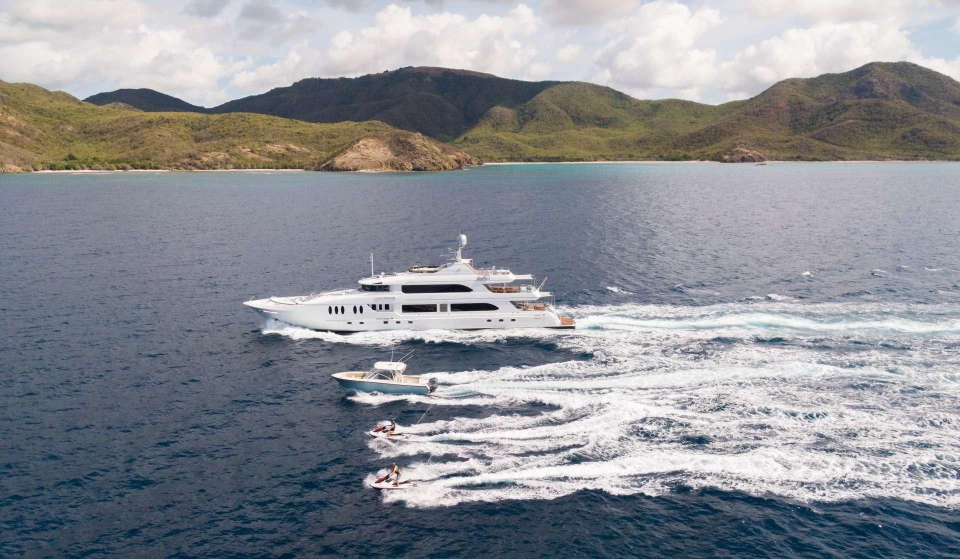 a boat on the water aboard JUST ENOUGH Yacht for Charter