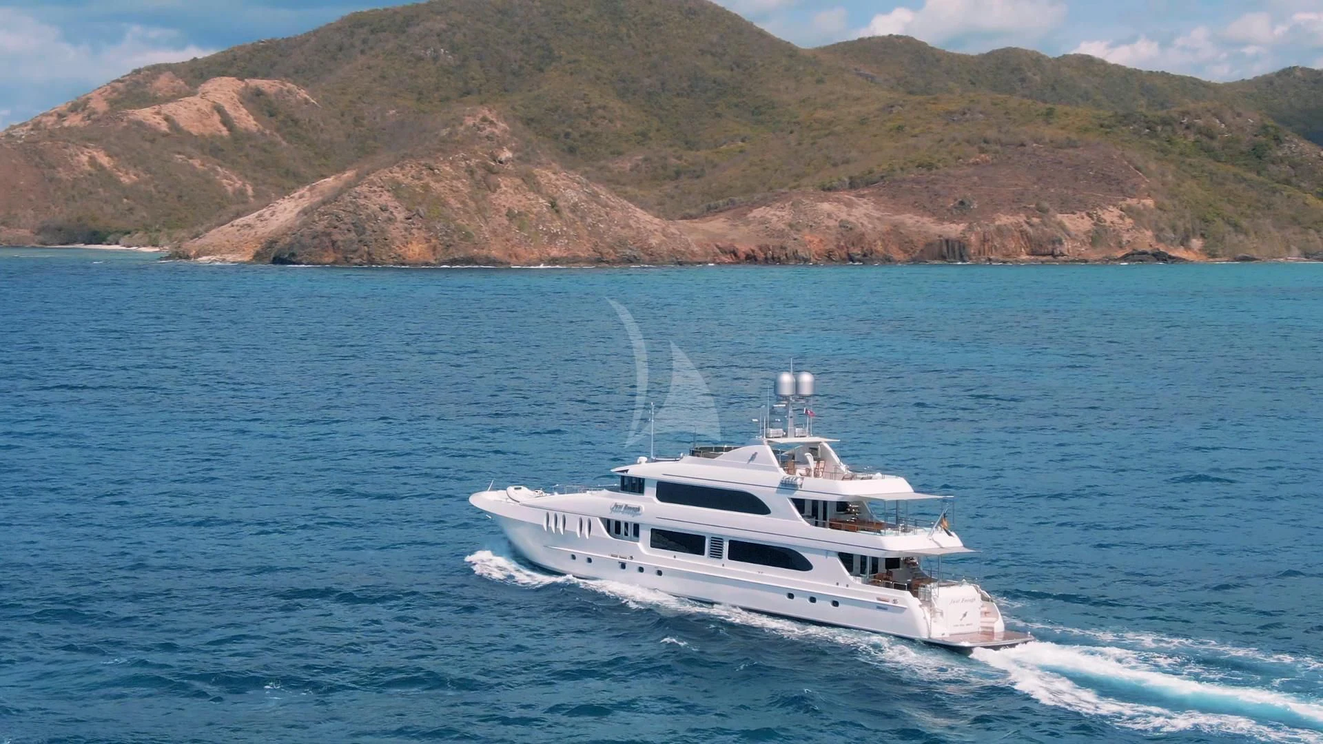 a boat on the water aboard JUST ENOUGH Yacht for Charter