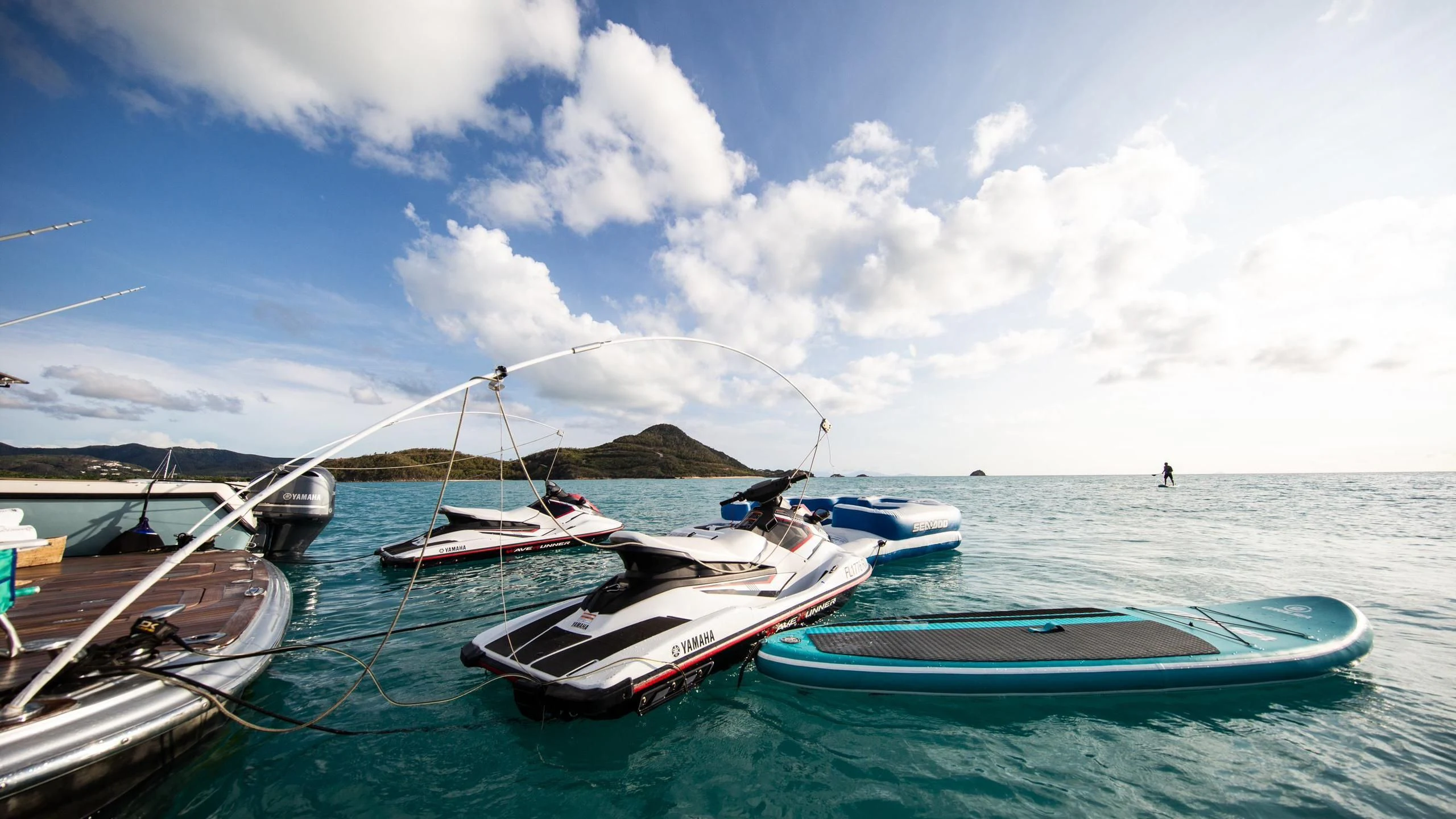 boats in the water aboard JUST ENOUGH Yacht for Charter