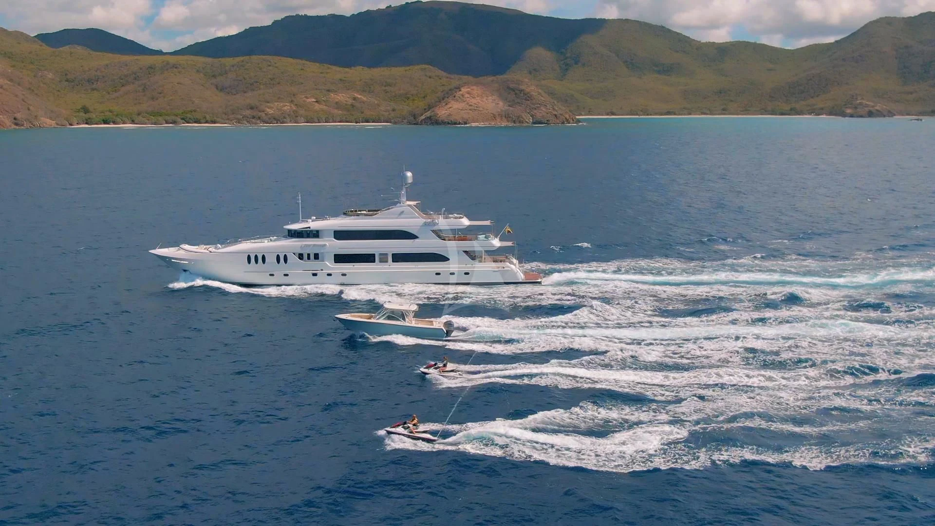 a boat on the water aboard JUST ENOUGH Yacht for Charter