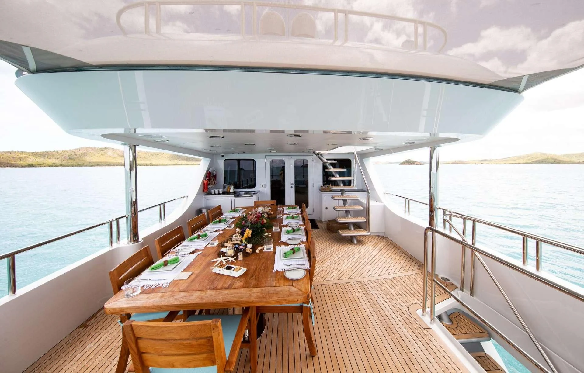 a boat on the water aboard JUST ENOUGH Yacht for Charter