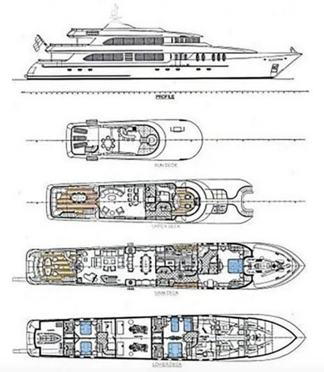 diagram, engineering drawing aboard JUST ENOUGH Yacht for Charter