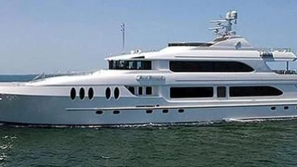 a white yacht in the water aboard JUST ENOUGH Yacht for Charter