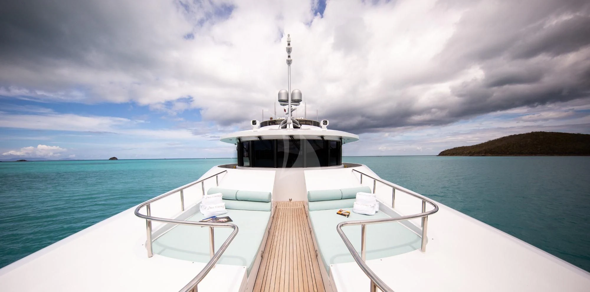 a boat on the water aboard JUST ENOUGH Yacht for Charter