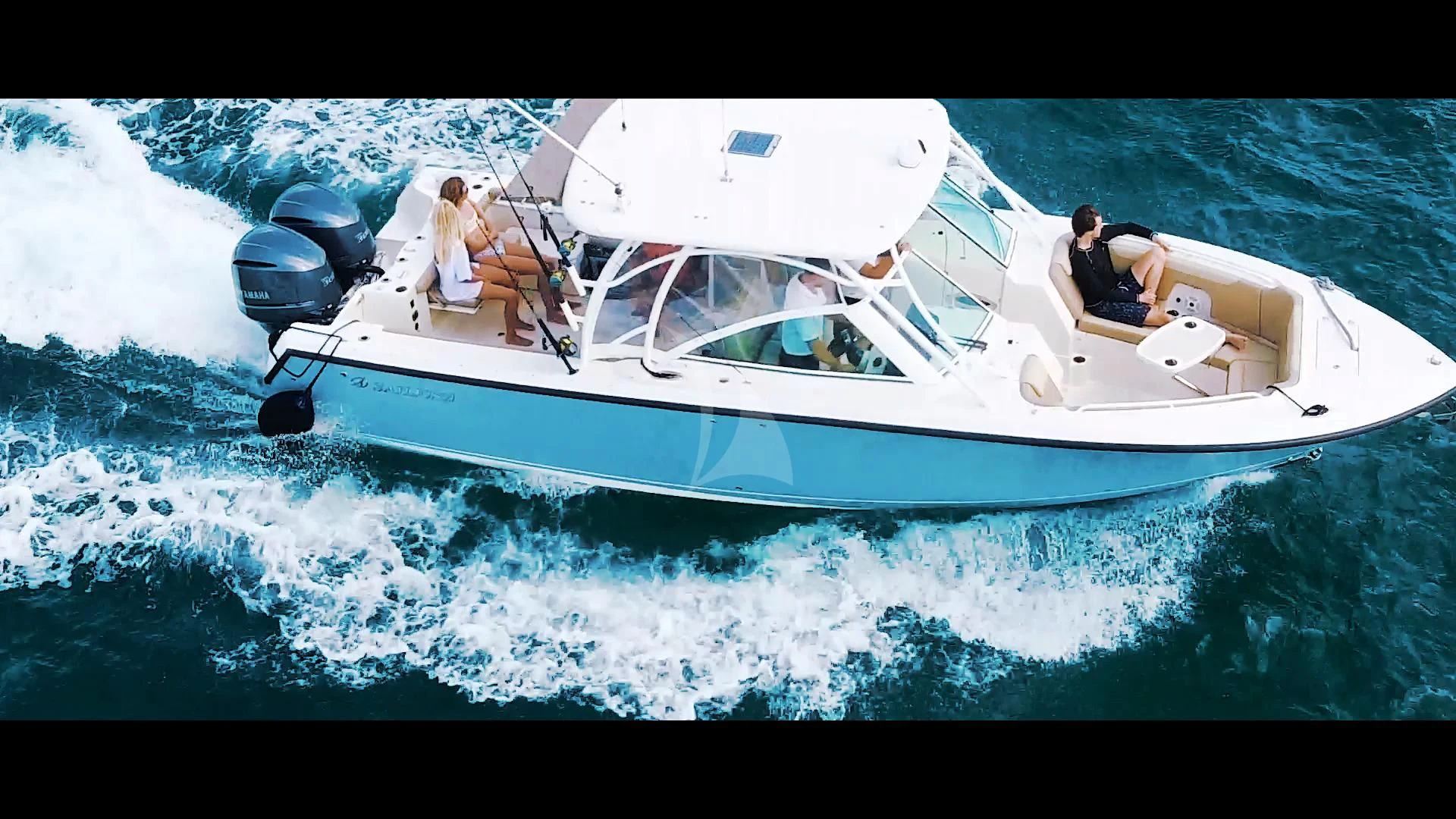 a boat on the water aboard JUST ENOUGH Yacht for Charter