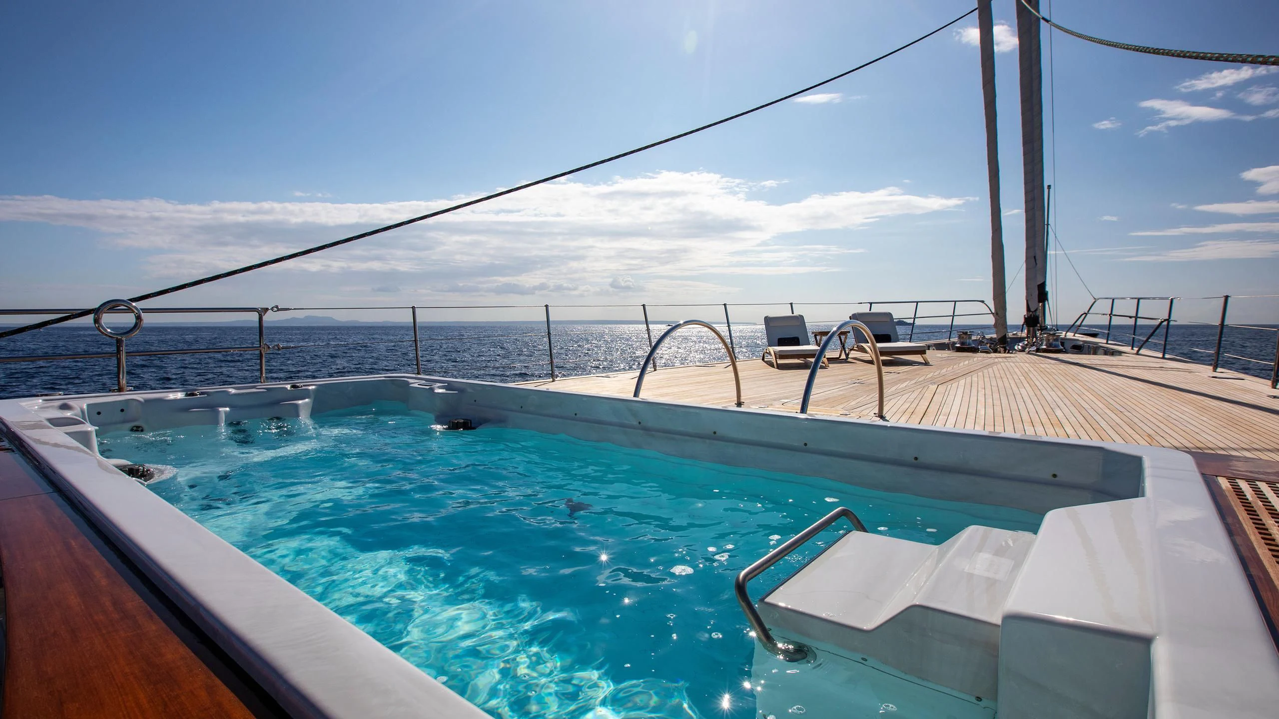 a boat on the water aboard PERSEUS^3 Yacht for Sale