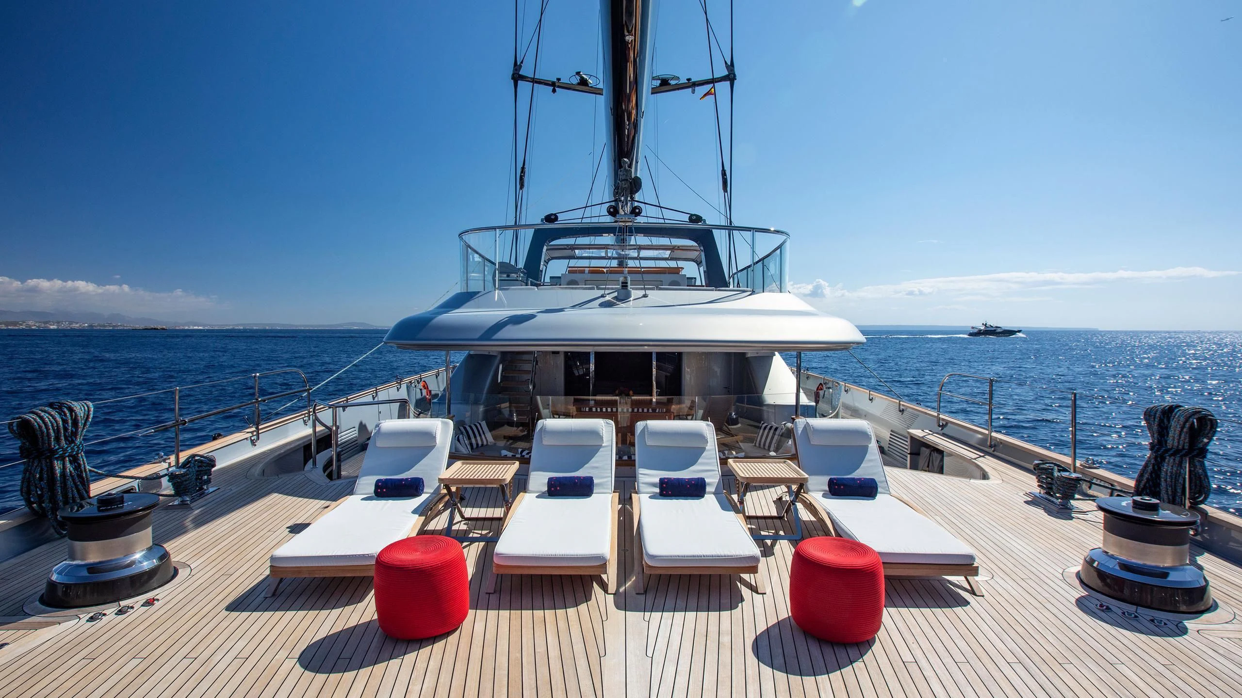 a boat on the water aboard PERSEUS^3 Yacht for Sale
