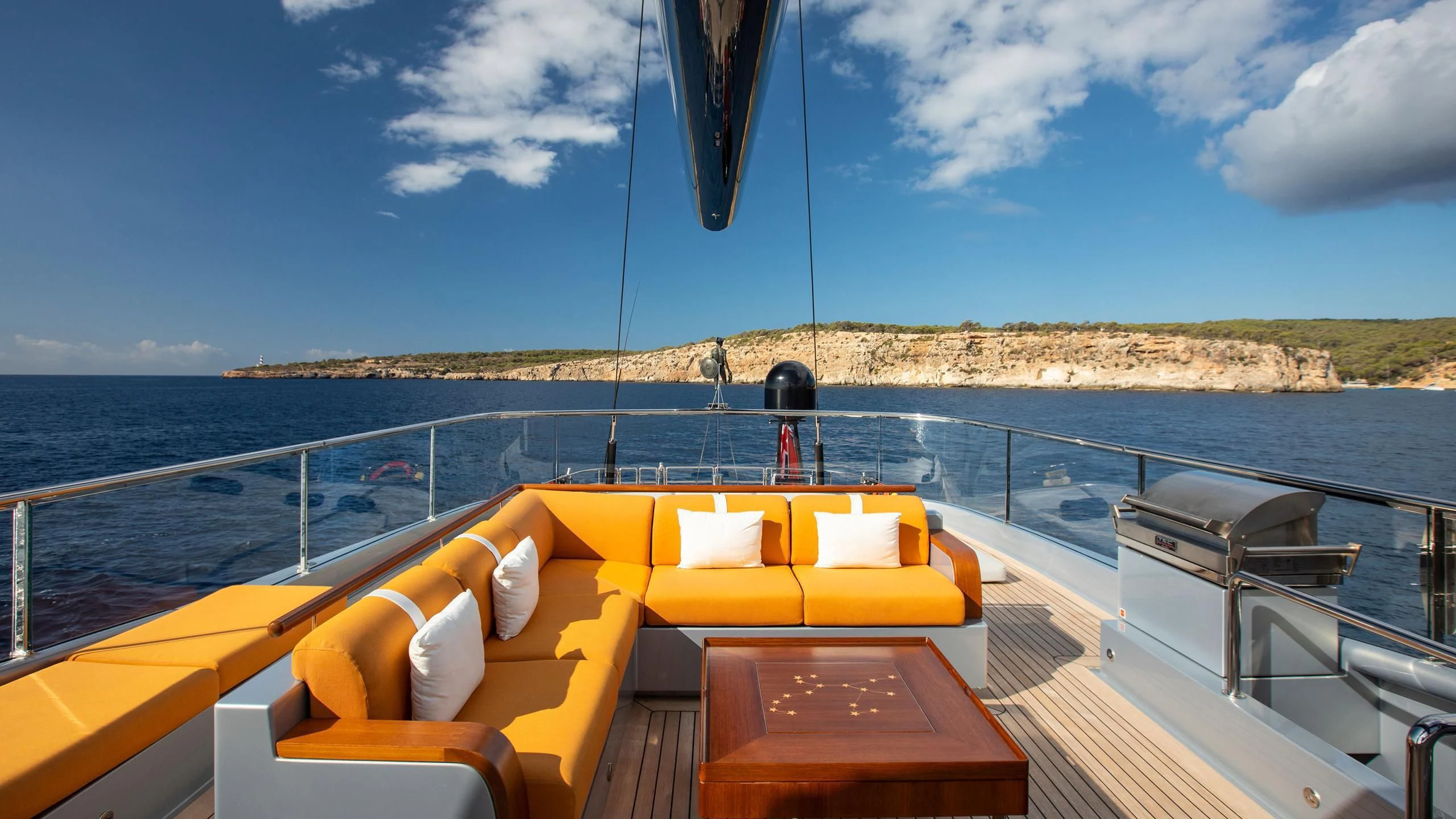 a boat on the water aboard PERSEUS^3 Yacht for Sale
