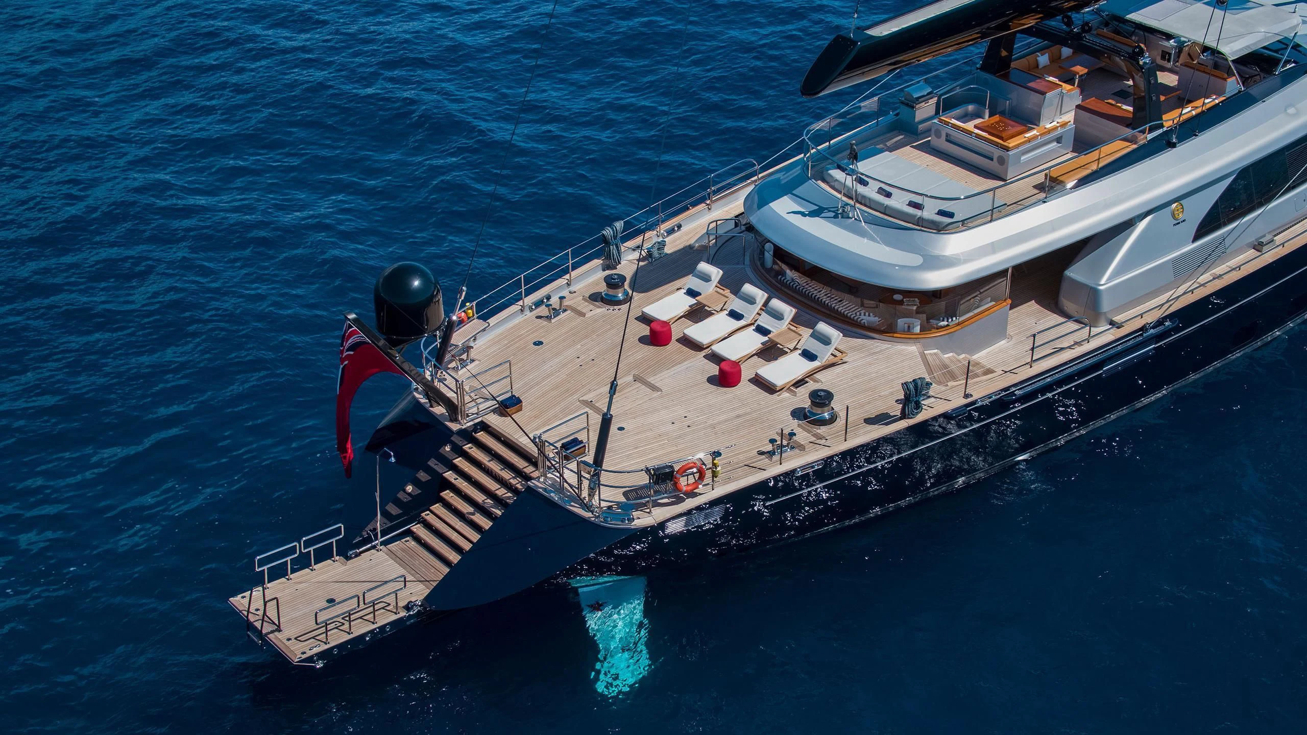 a boat on the water aboard PERSEUS^3 Yacht for Sale