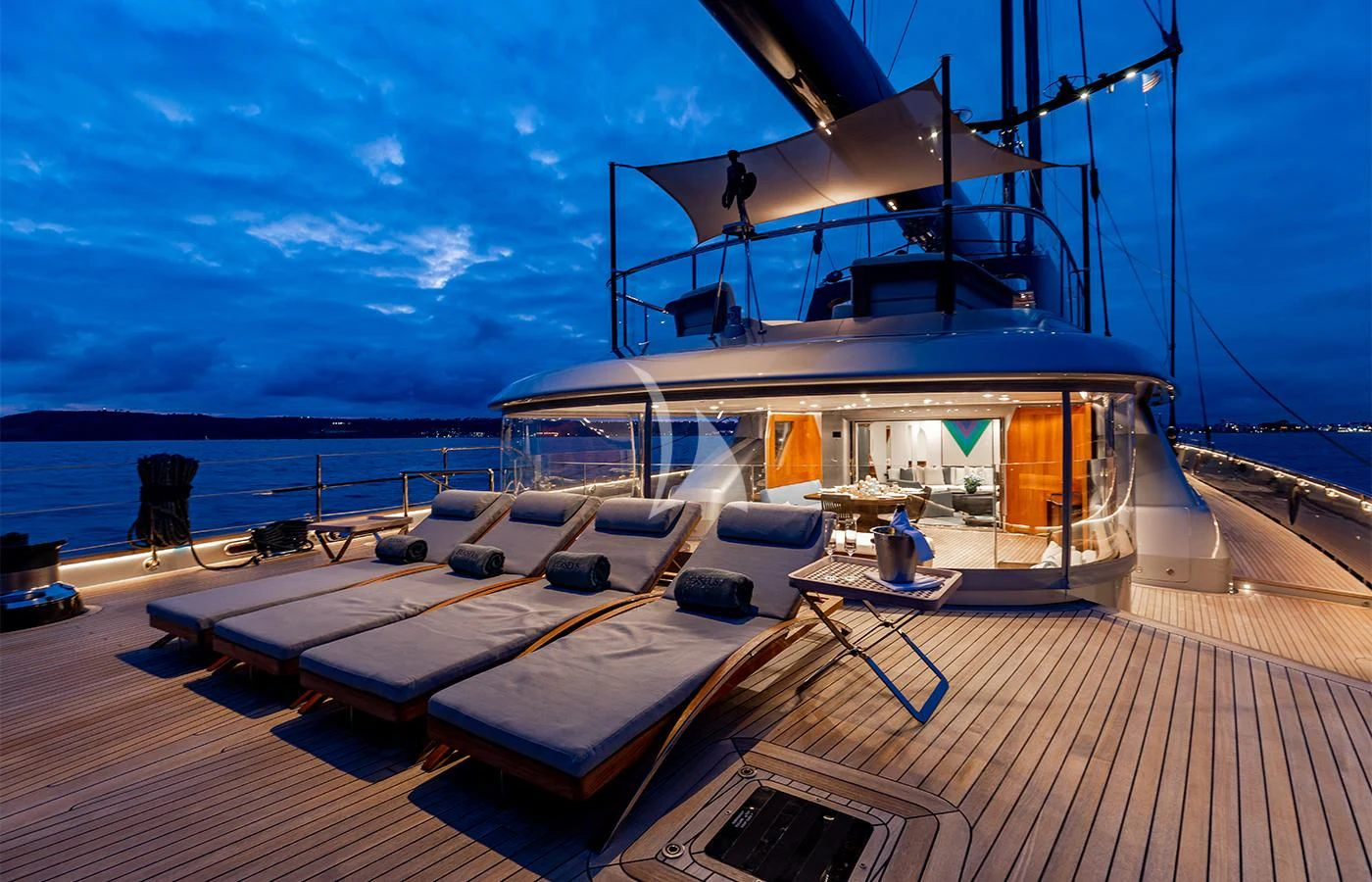 a boat on the water aboard PERSEUS^3 Yacht for Sale