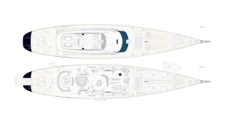 diagram, engineering drawing aboard PERSEUS^3 Yacht for Sale