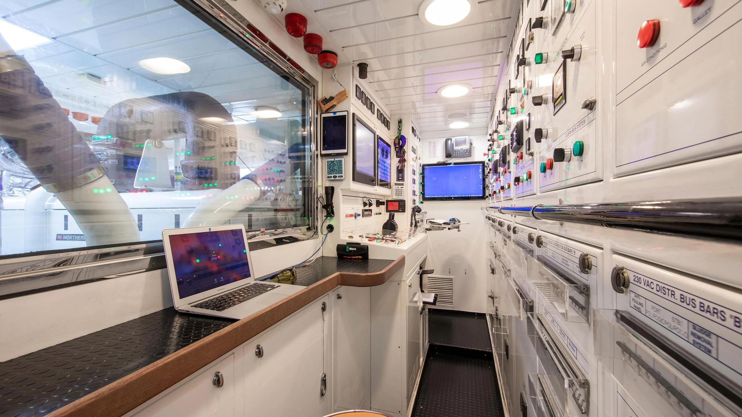 a laptop in a laboratory aboard PERSEUS^3 Yacht for Sale