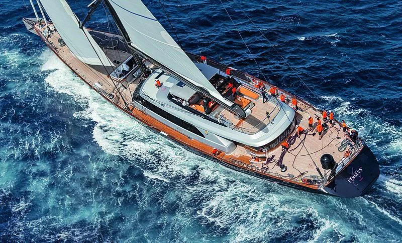 a boat on the water aboard PERSEUS^3 Yacht for Sale