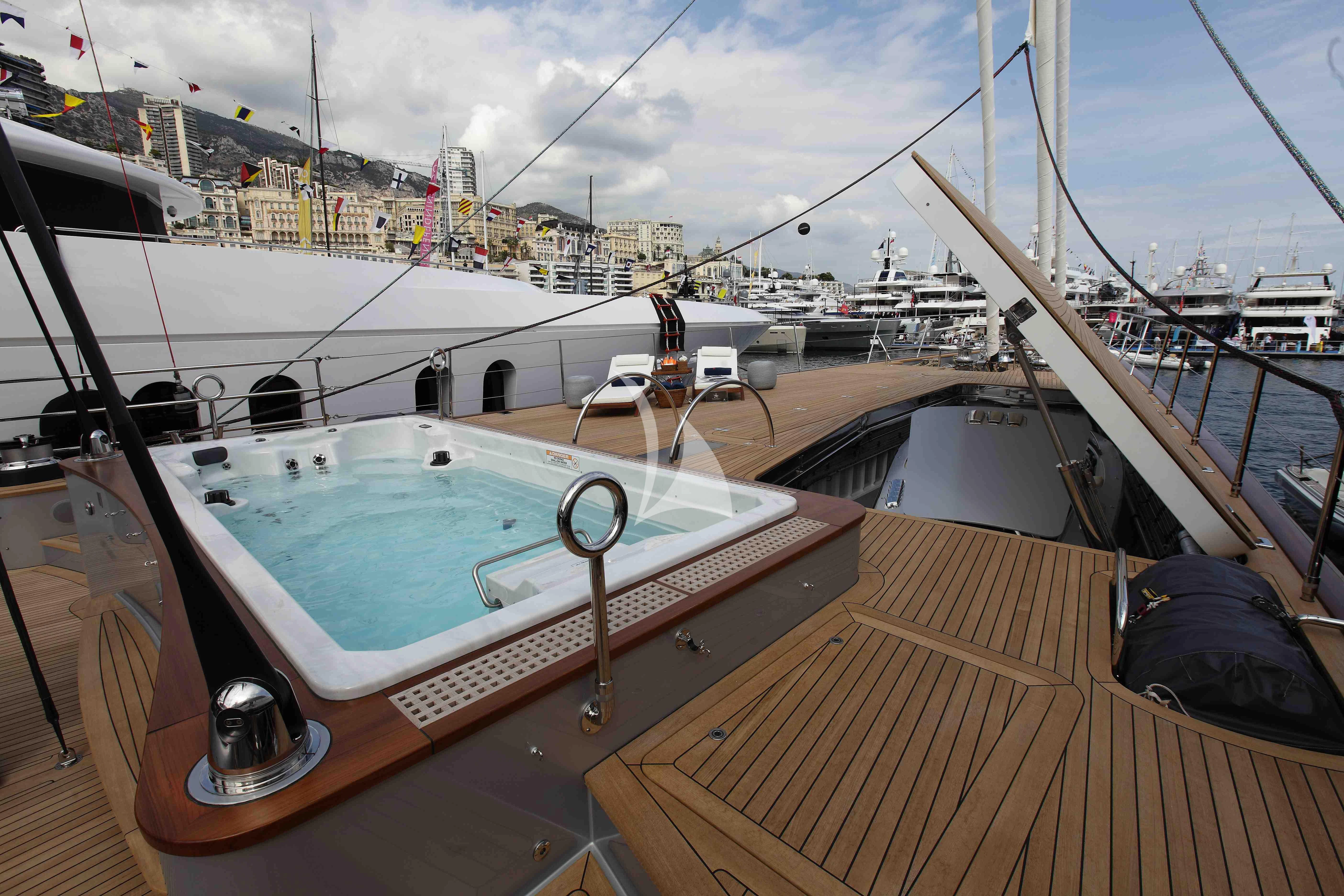 a deck of a boat aboard PERSEUS^3 Yacht for Sale