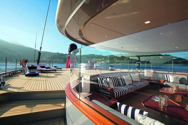 a boat on the water aboard PERSEUS^3 Yacht for Sale